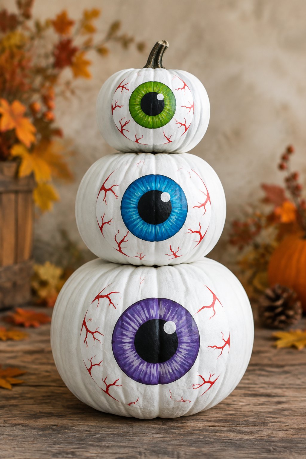 Eye Stack Tower - eyeball pumpkin painting