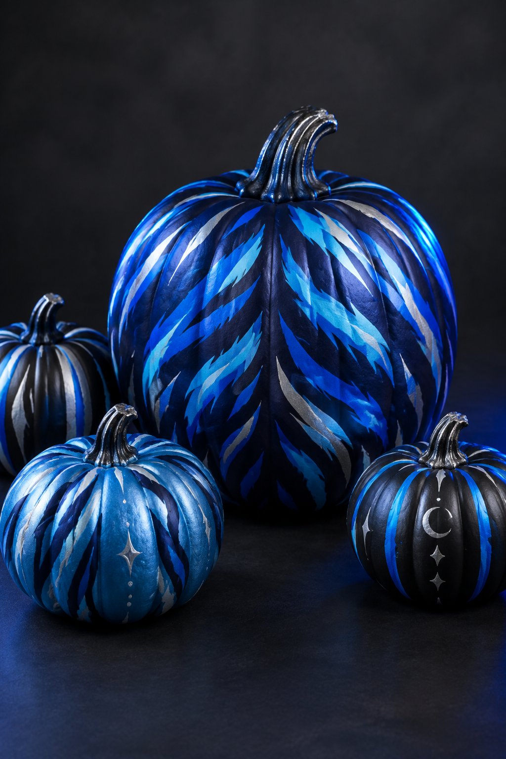 Blue Tiger Stripes - kpop demon hunters pumpkin painting