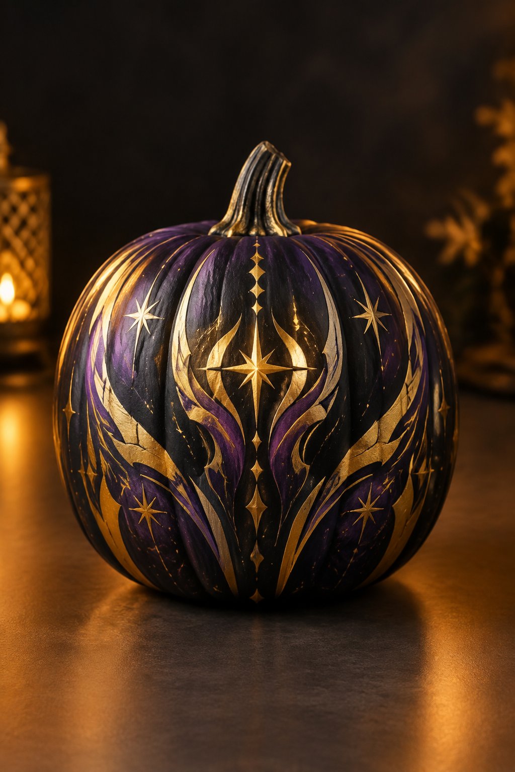 Golden Glow Pumpkin - kpop demon hunters pumpkin painting
