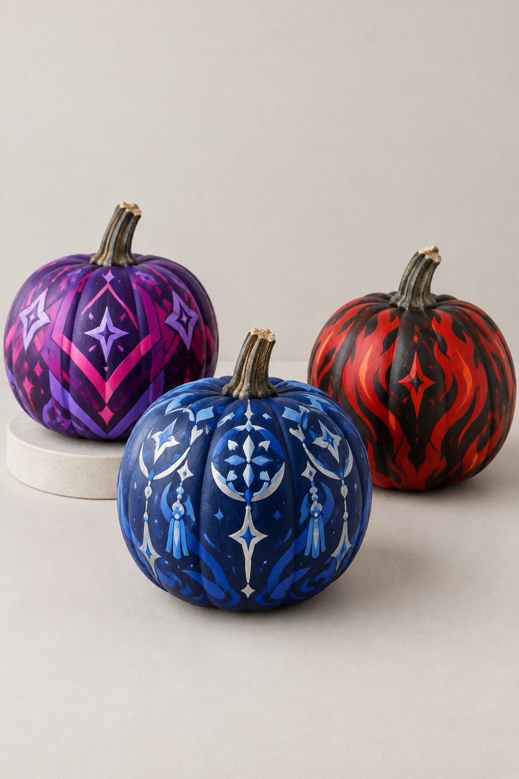 Mini Trio Pumpkins - kpop demon hunters pumpkin painting