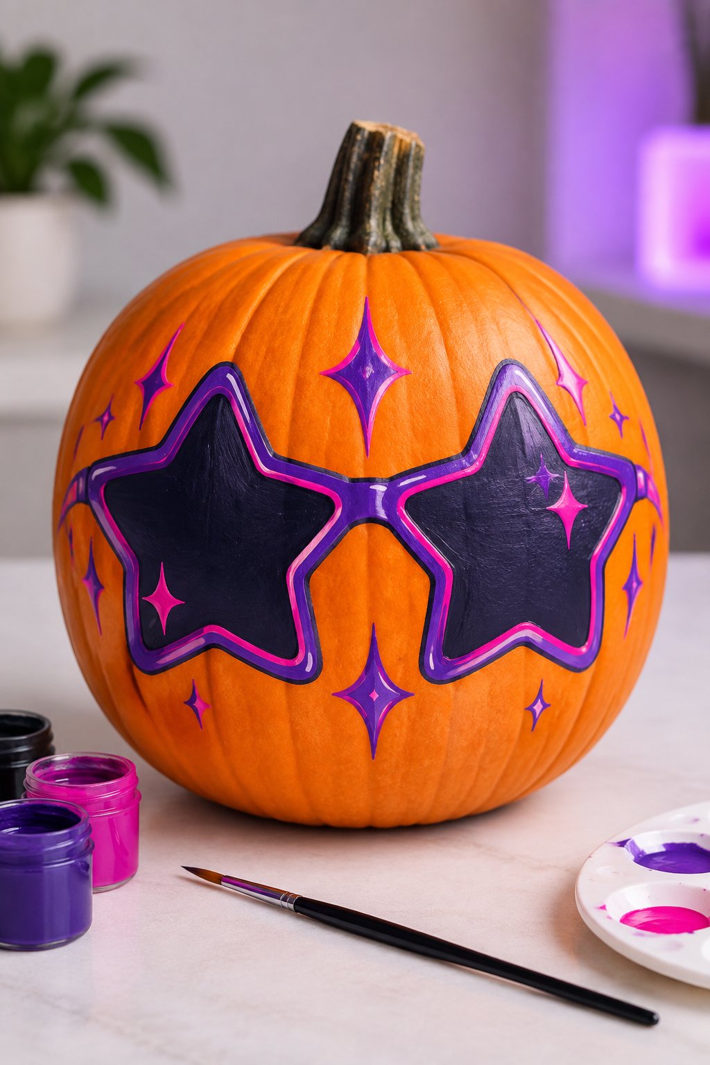Star Sunglasses Silhouette - kpop demon hunters pumpkin painting