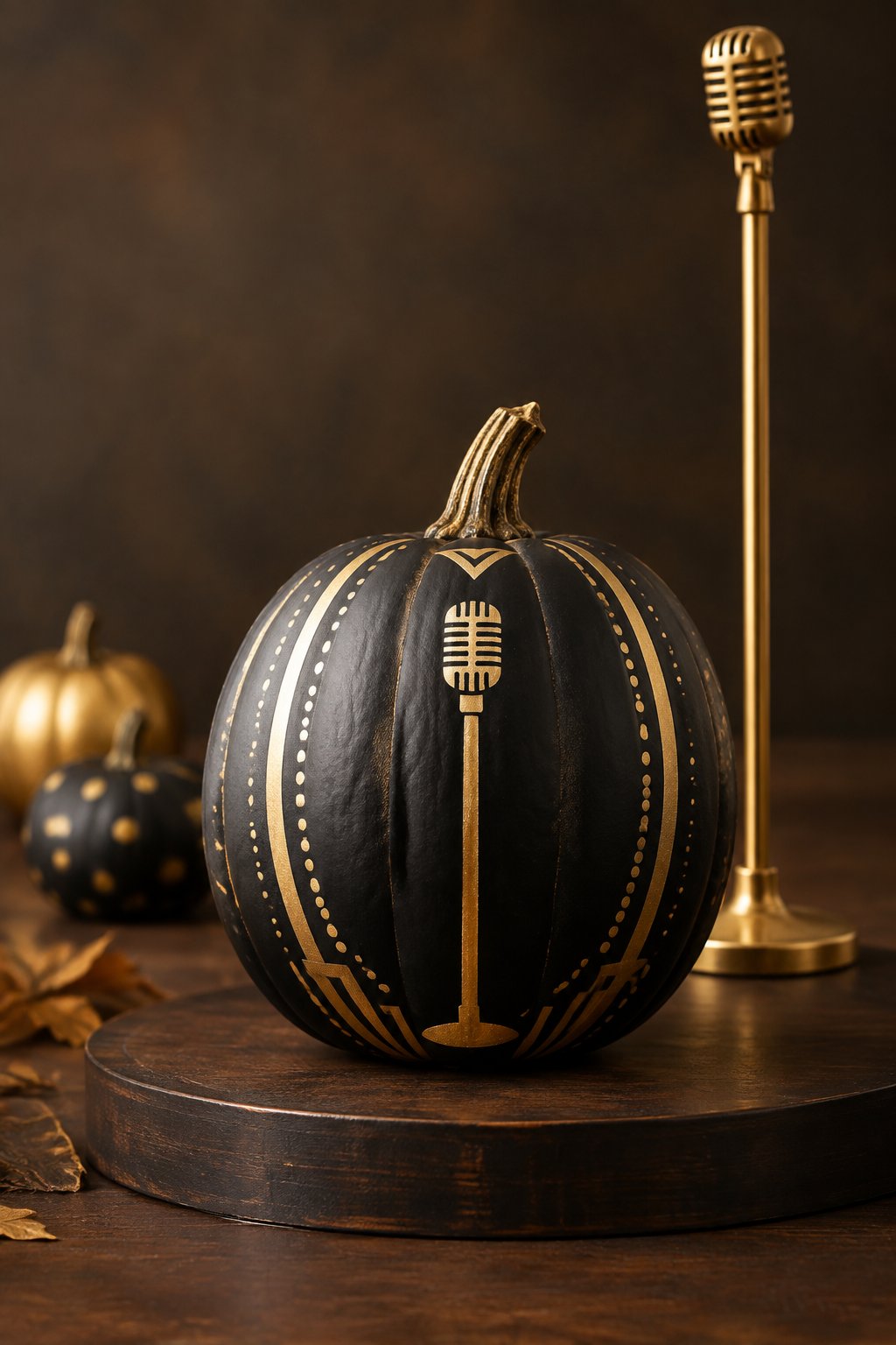 Golden Mic Stand - kpop demon hunters pumpkin painting