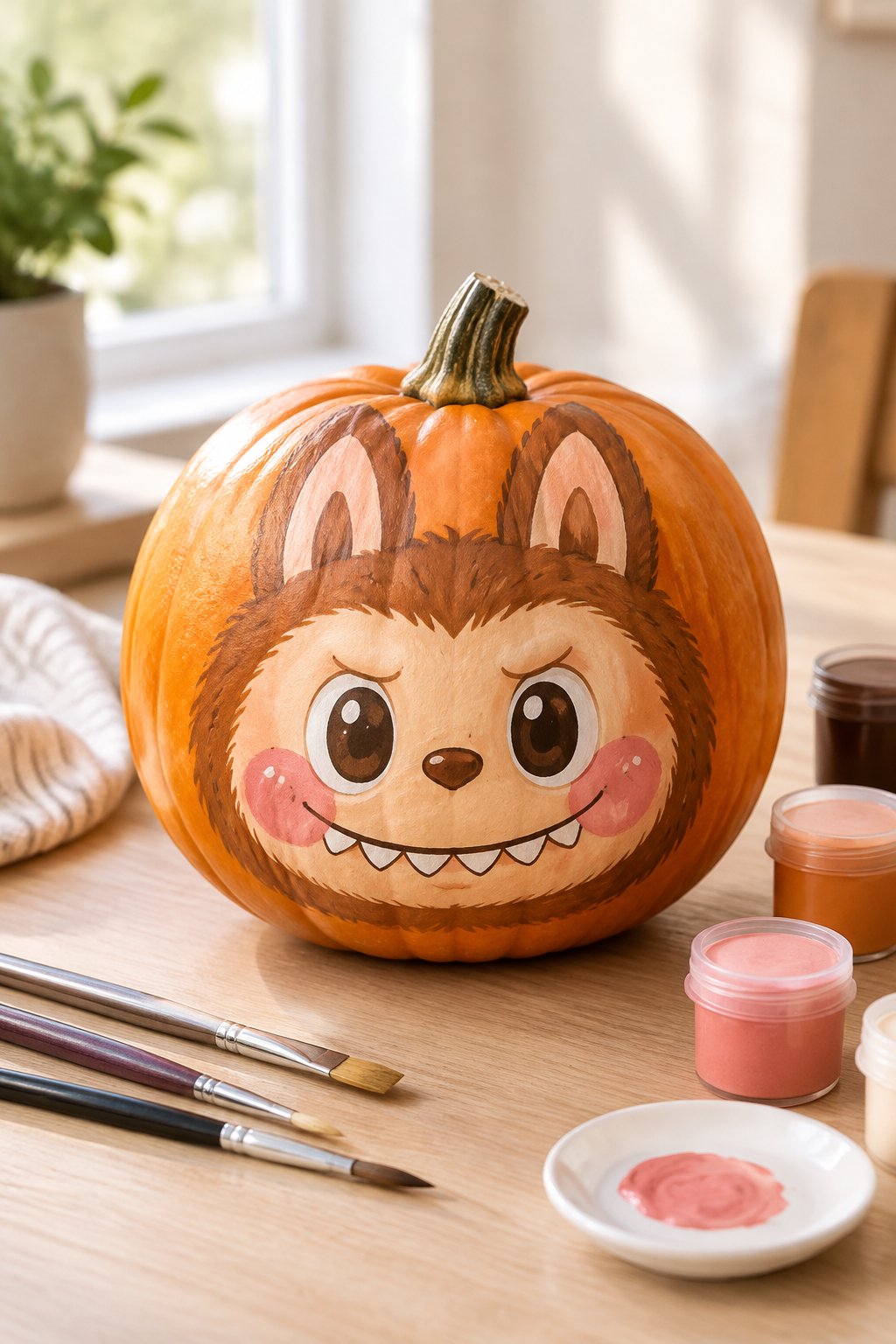 Cream Blush Cheeks - labubu pumpkin painting