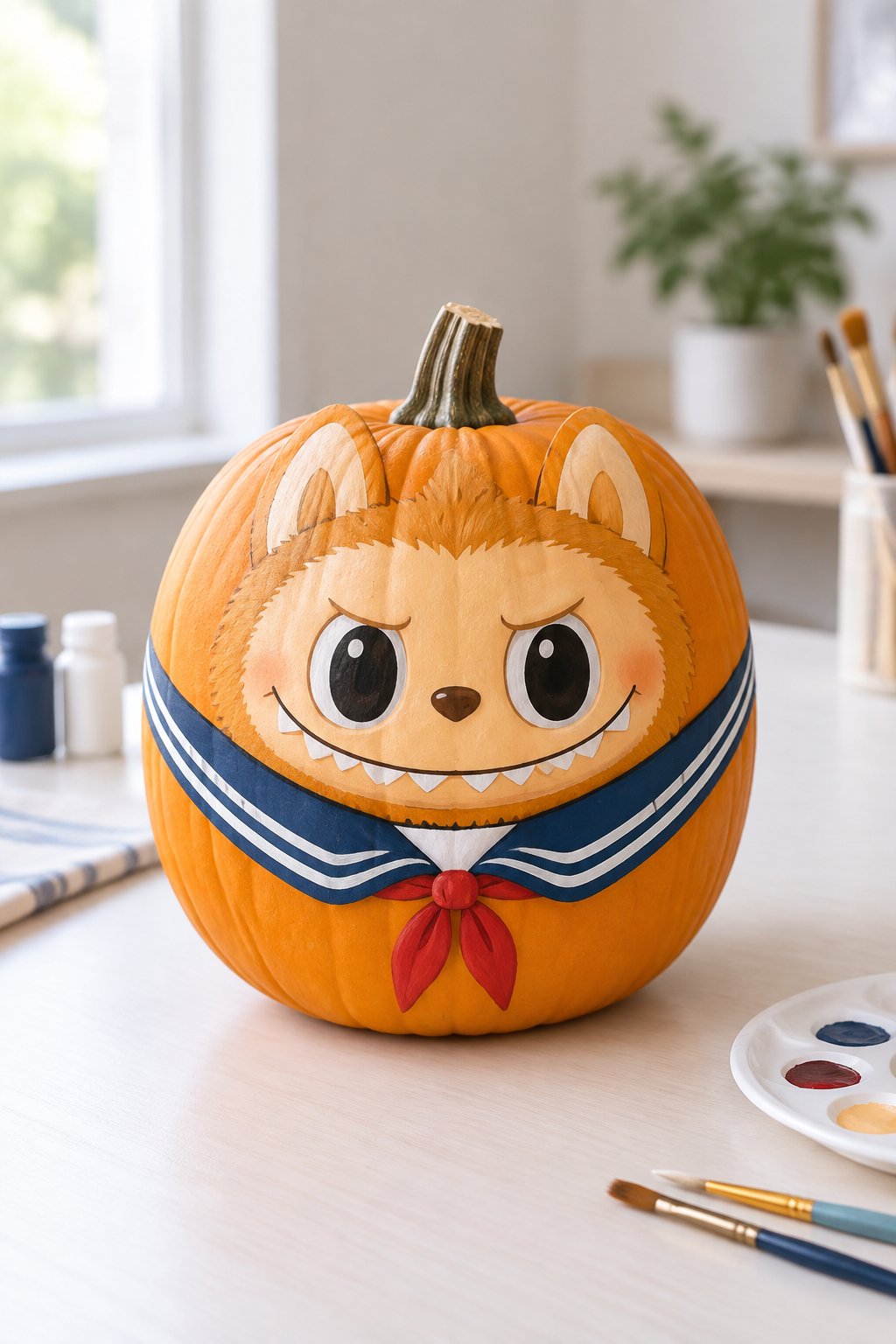 Sailor Collar Costume - labubu pumpkin painting