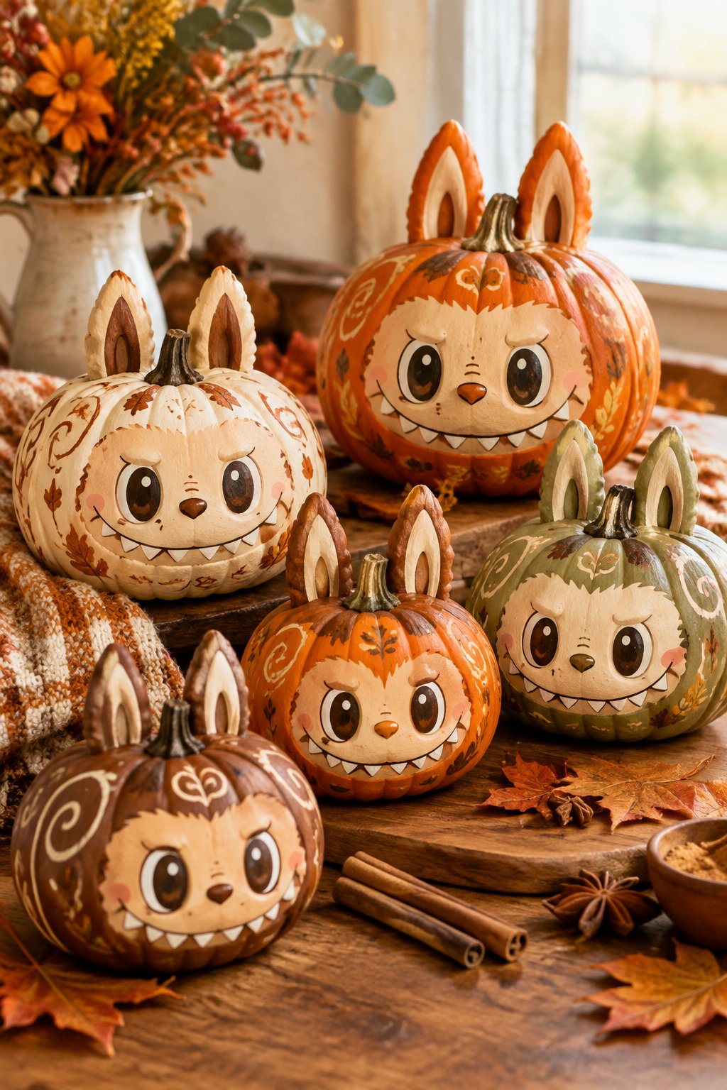 Pumpkin Spice Swirl - labubu pumpkin painting