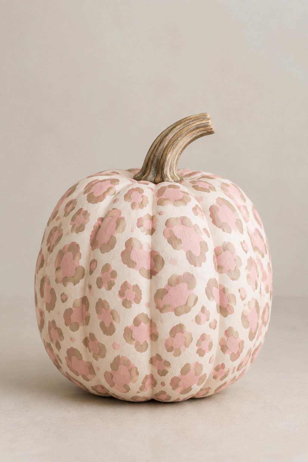 Pink and Cream Leopard - leopard painted pumpkin
