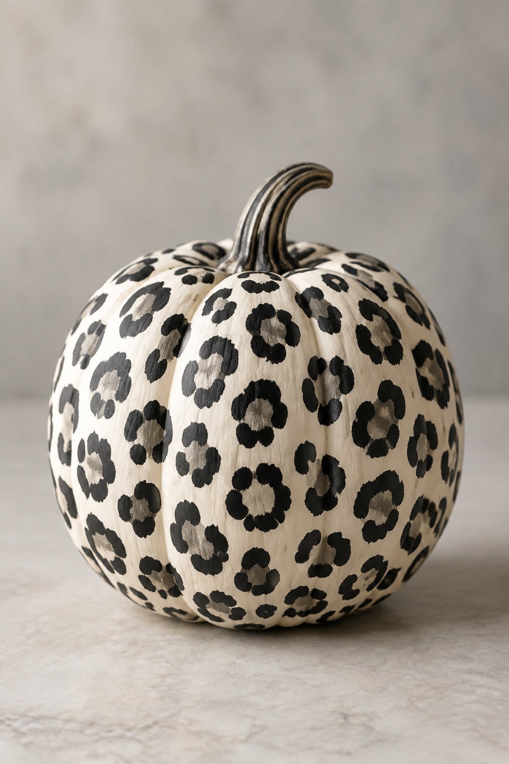 Monochrome Leopard Classic - leopard painted pumpkin