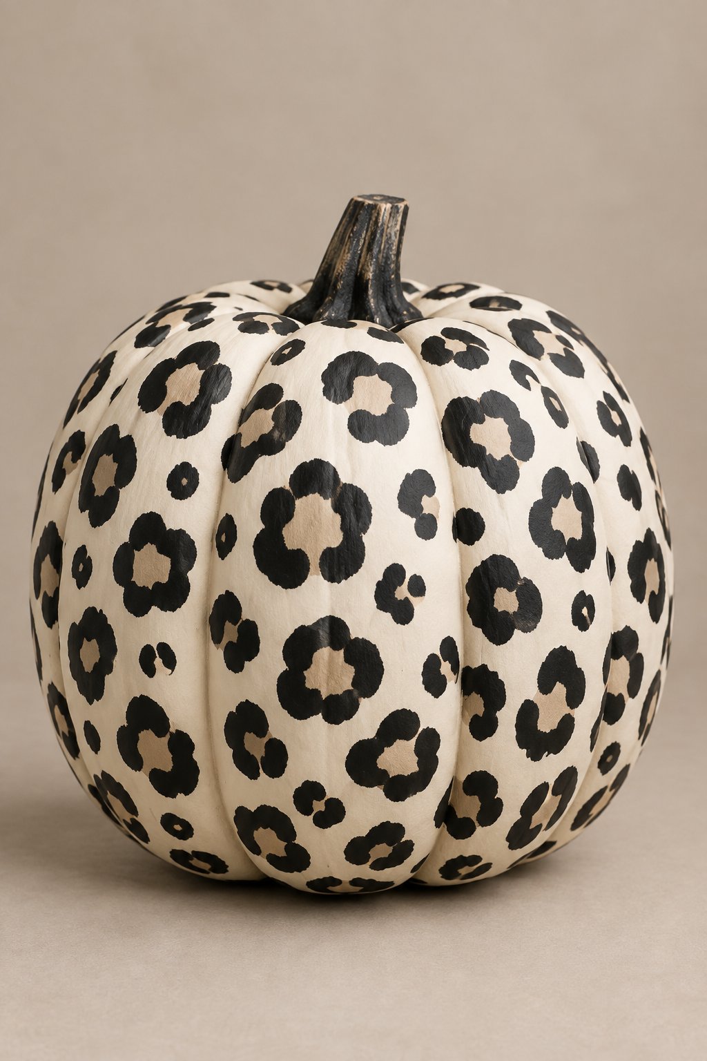 Ink Black Leopard Rosettes - leopard painted pumpkin