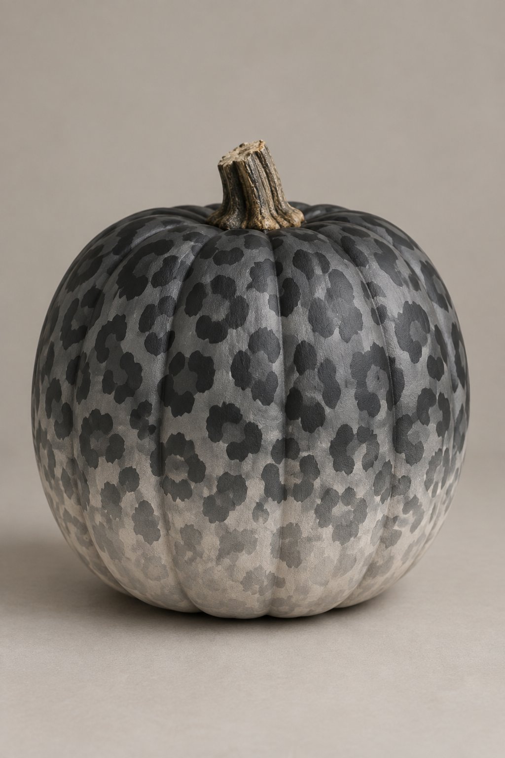 Charcoal Leopard Fade - leopard painted pumpkin