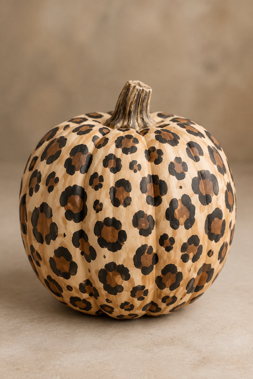 Desert Tan Leopard - leopard painted pumpkin