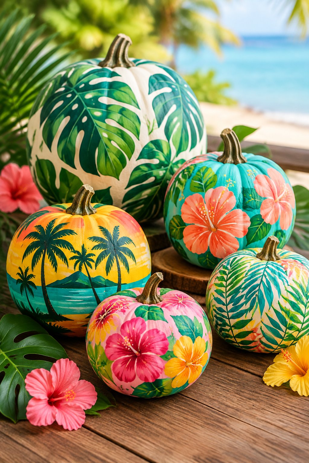 Tropical Paradise Theme - pumpkin painting contest ideas