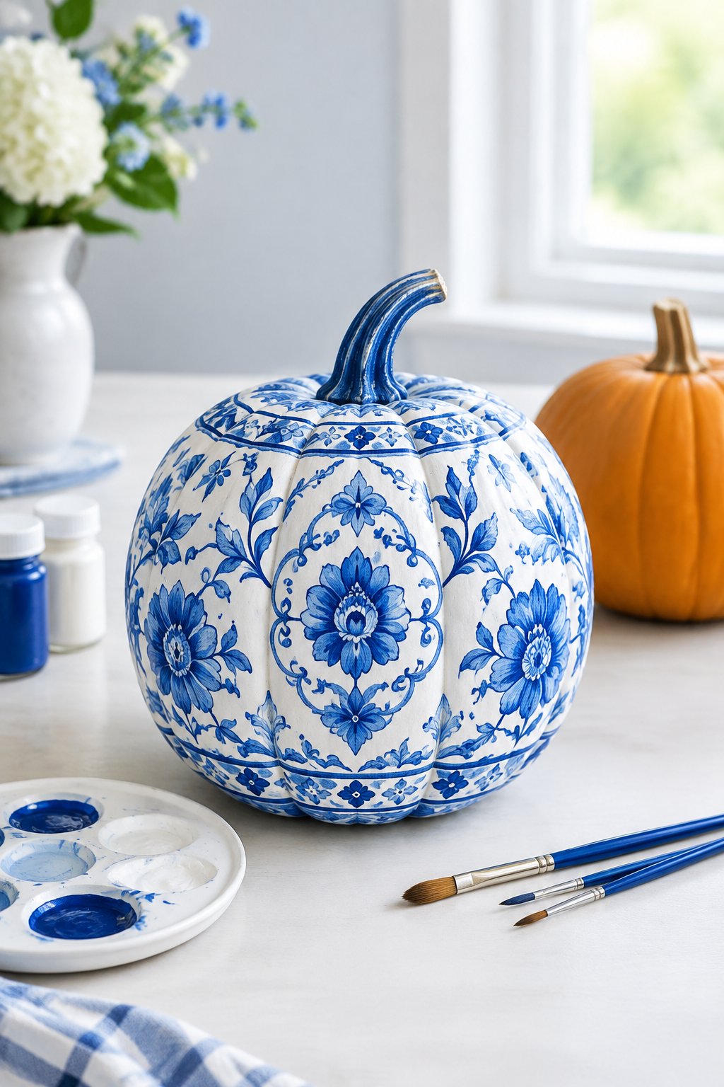 Porcelain China Pattern Pumpkin - pumpkin painting contest ideas
