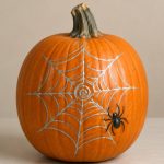 Silvery Web Swirl - spider painted pumpkin