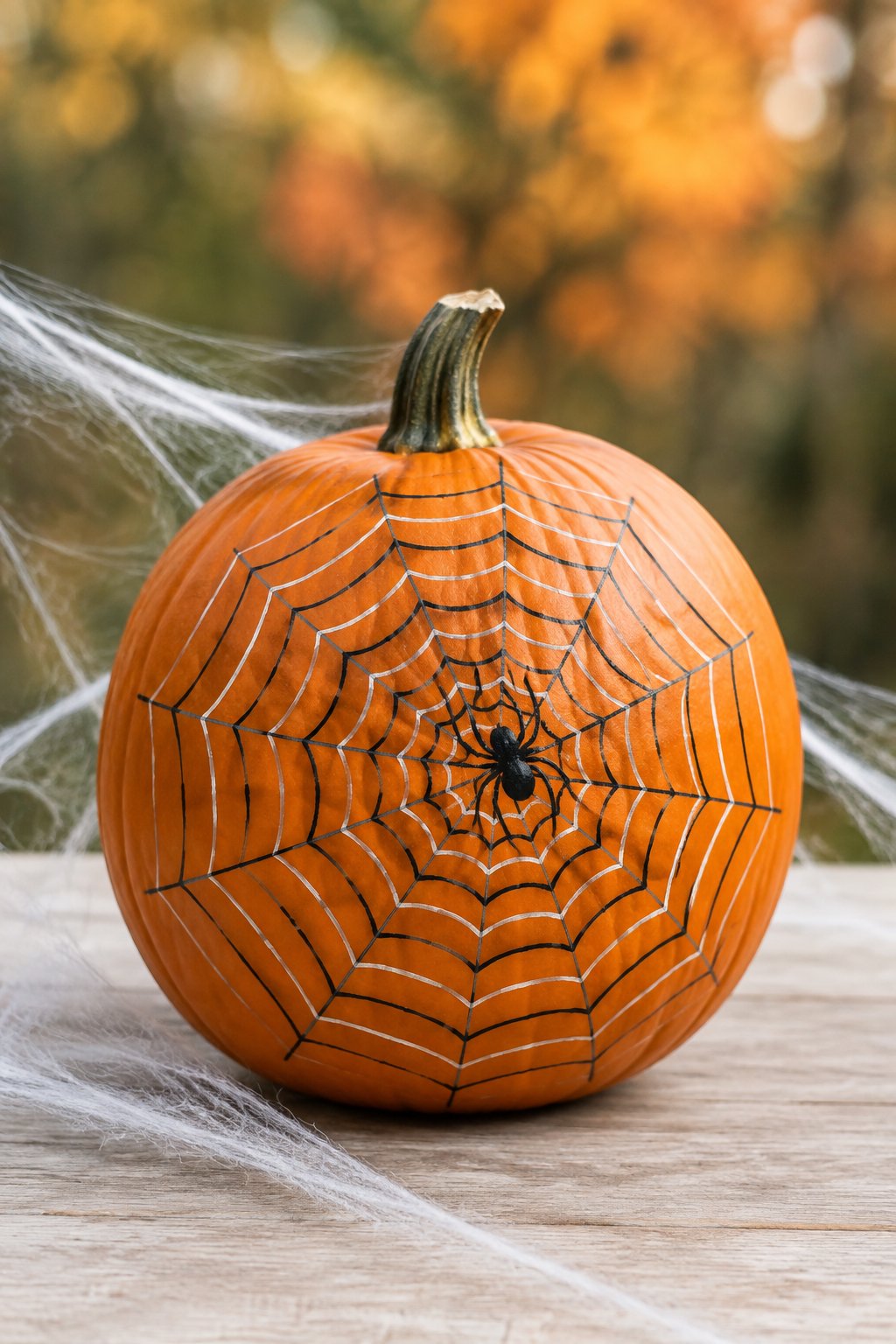 Layered Web Rings - spider painted pumpkin