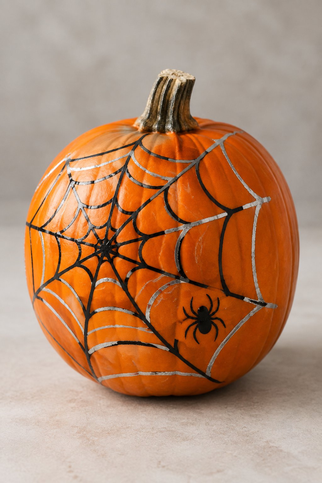 Metallic Web Wrap - spider painted pumpkin