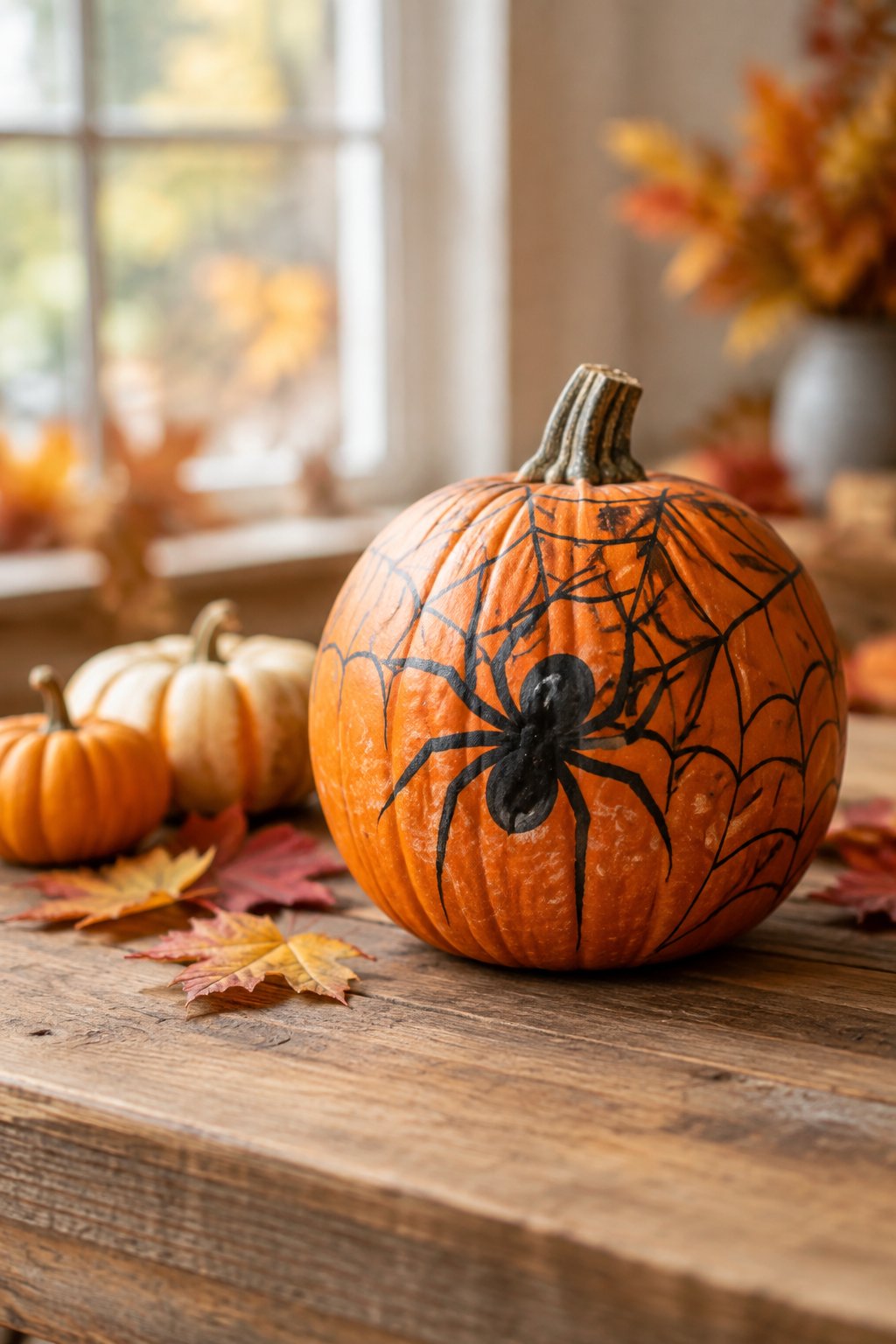Full Wrap Web Design - spider painted pumpkin