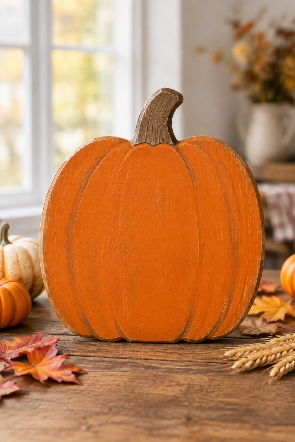 Hello Fall Pumpkin Sign - wooden painted pumpkin signs