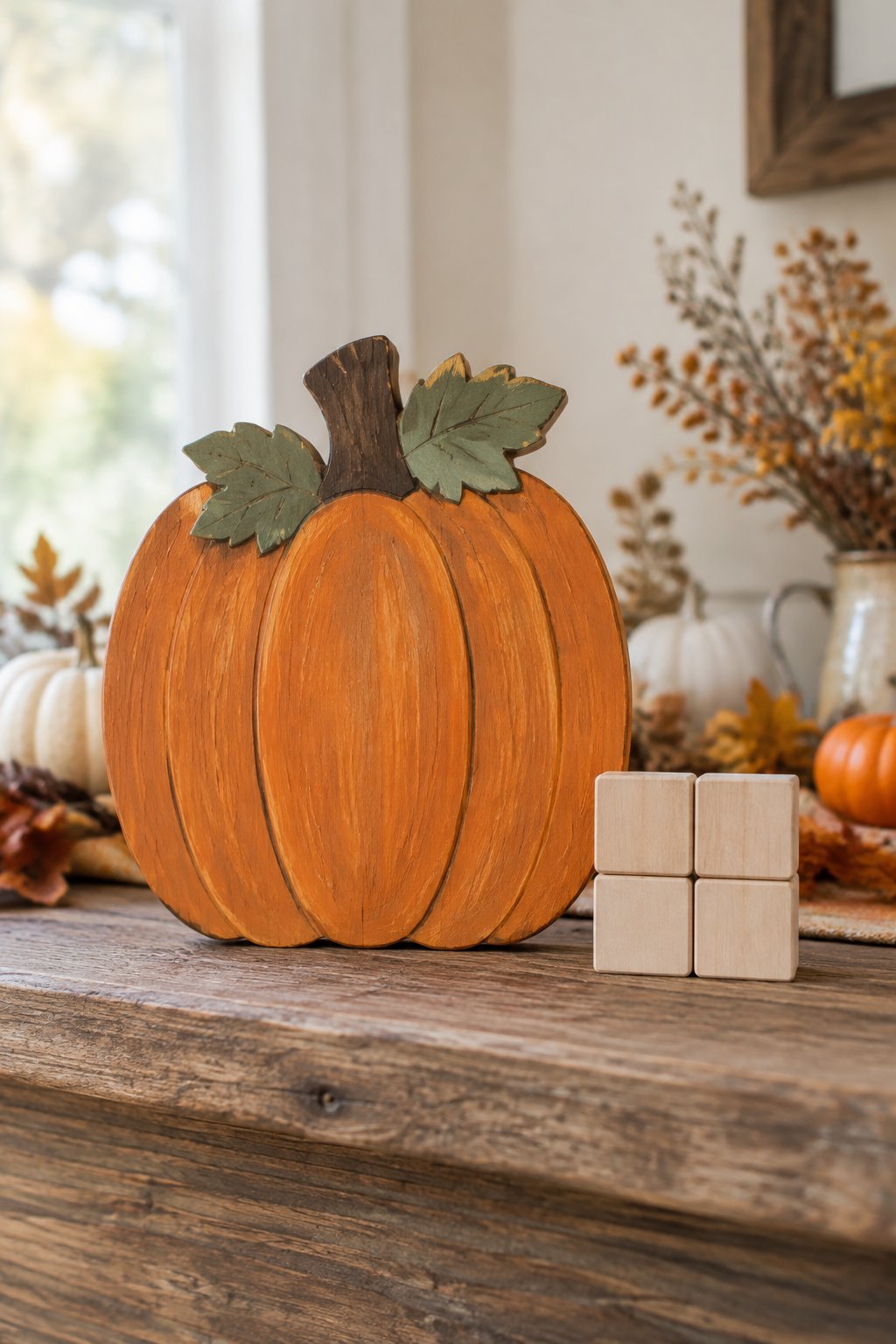 Countdown Pumpkin Sign - wooden painted pumpkin signs