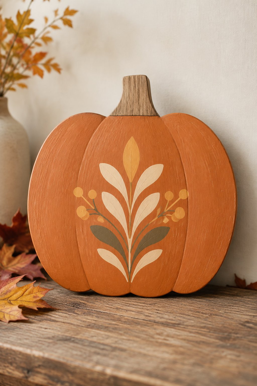 Monogram Pumpkin Sign - wooden painted pumpkin signs