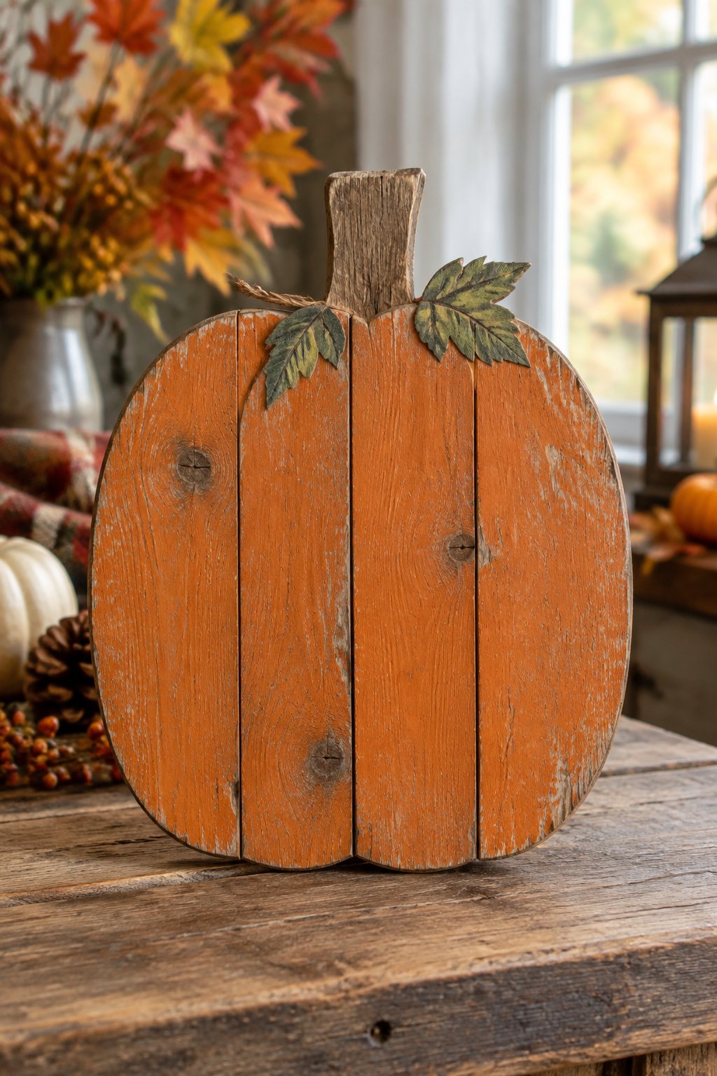 Rustic Pallet Board Pumpkin - wooden painted pumpkin signs